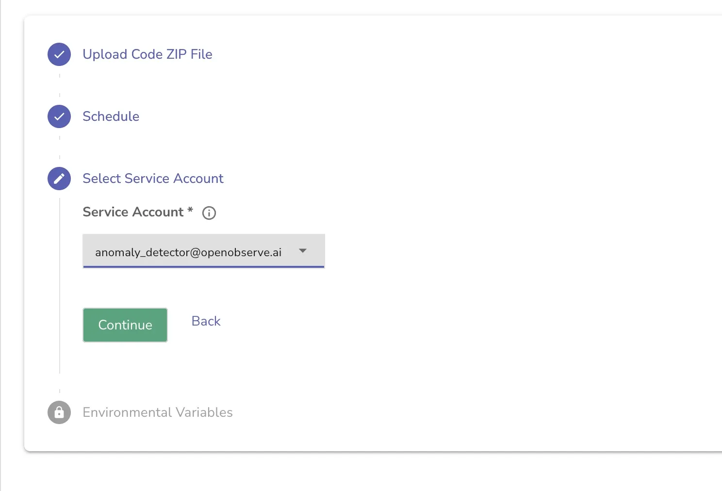 OpenObserve scheduled action 3