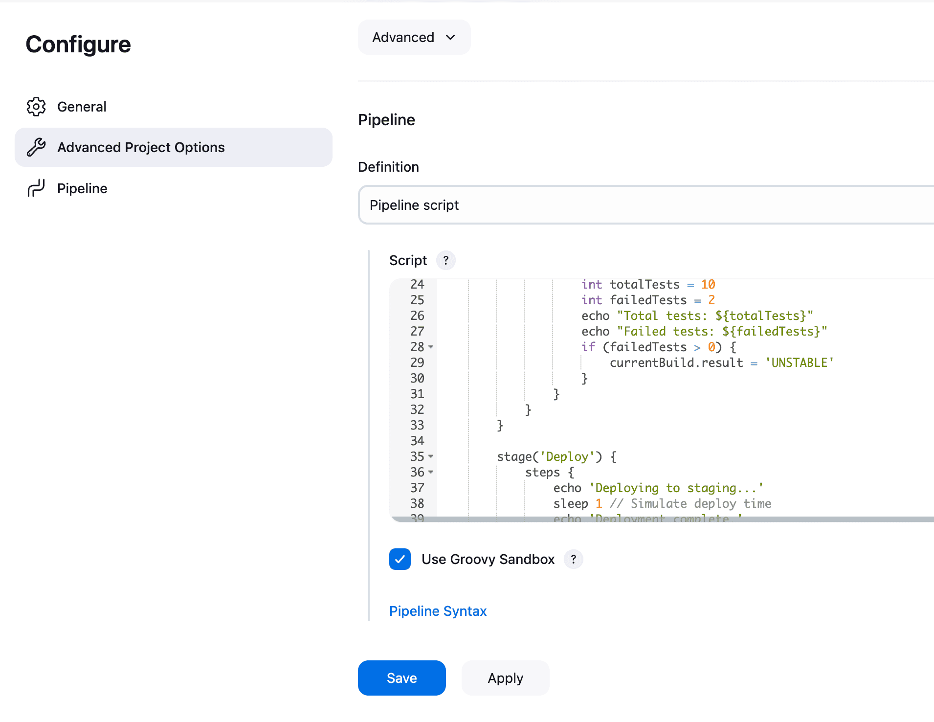 pipeline script